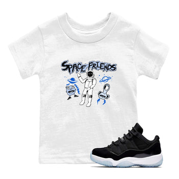 11s Black and Varsity Royal Jam shirt to match jordans Space Friends sneaker tees Air Jordan 11 Retro Space Jam Streetwear Brand SNRT Sneaker Release Tees baby toddler White 1 cotton Shirt