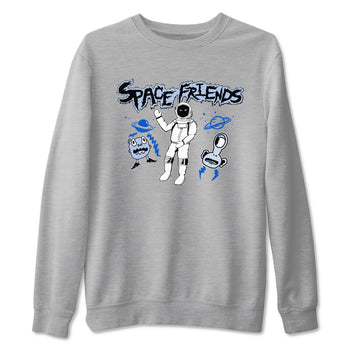 11s Black and Varsity Royal Jam shirt to match jordans Space Friends sneaker tees Air Jordan 11 Retro Space Jam Streetwear Brand SNRT Sneaker Release Tees unisex cotton Heather Grey 2 crew neck shirt