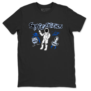 11s Black and Varsity Royal Jam shirt to match jordans Space Friends sneaker tees Air Jordan 11 Retro Space Jam Streetwear Brand SNRT Sneaker Release Tees unisex cotton Black 2 crew neck shirt