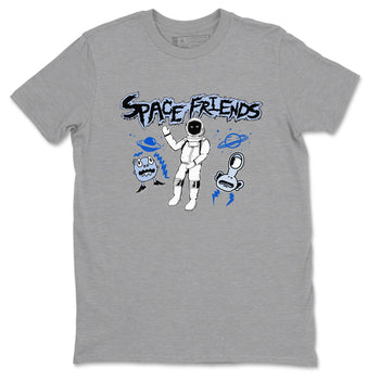 11s Black and Varsity Royal Jam shirt to match jordans Space Friends sneaker tees Air Jordan 11 Retro Space Jam Streetwear Brand SNRT Sneaker Release Tees unisex cotton Heather Grey 2 crew neck shirt