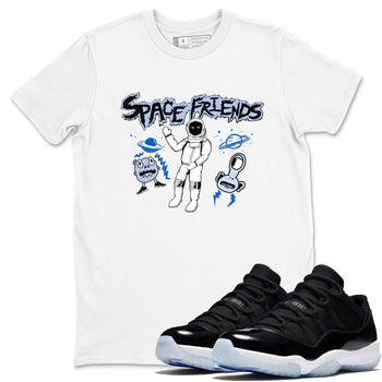 11s Black and Varsity Royal Jam shirt to match jordans Space Friends sneaker tees Air Jordan 11 Retro Space Jam Streetwear Brand SNRT Sneaker Release Tees unisex cotton White 1 crew neck shirt