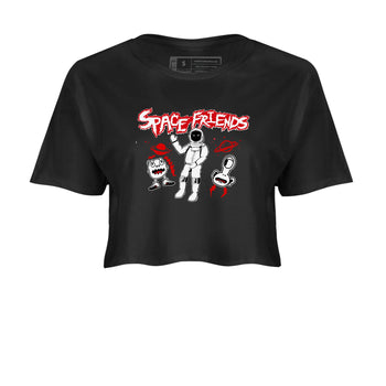 AJ12 Taxi Flip shirt to match jordans Space Friends sneaker tees Air Jordan 12 Taxi Flip SNRT Sneaker Release Tees Black 2 crop length shirt