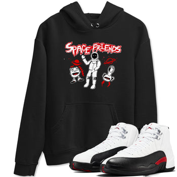 AJ12 Taxi Flip shirt to match jordans Space Friends sneaker tees Air Jordan 12 Taxi Flip SNRT Sneaker Release Tees unisex cotton Black 1 crew neck shirt