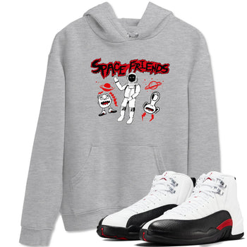 AJ12 Taxi Flip shirt to match jordans Space Friends sneaker tees Air Jordan 12 Taxi Flip SNRT Sneaker Release Tees unisex cotton Heather Grey 1 crew neck shirt