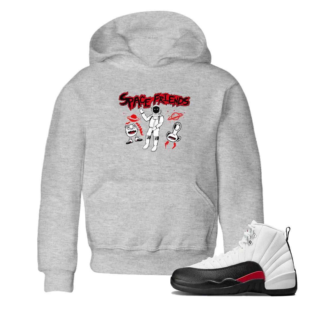AJ12 Taxi Flip shirt to match jordans Space Friends sneaker tees Air Jordan 12 Taxi Flip SNRT sneaker release tees baby toddler Heather Grey 1 cotton Shirt