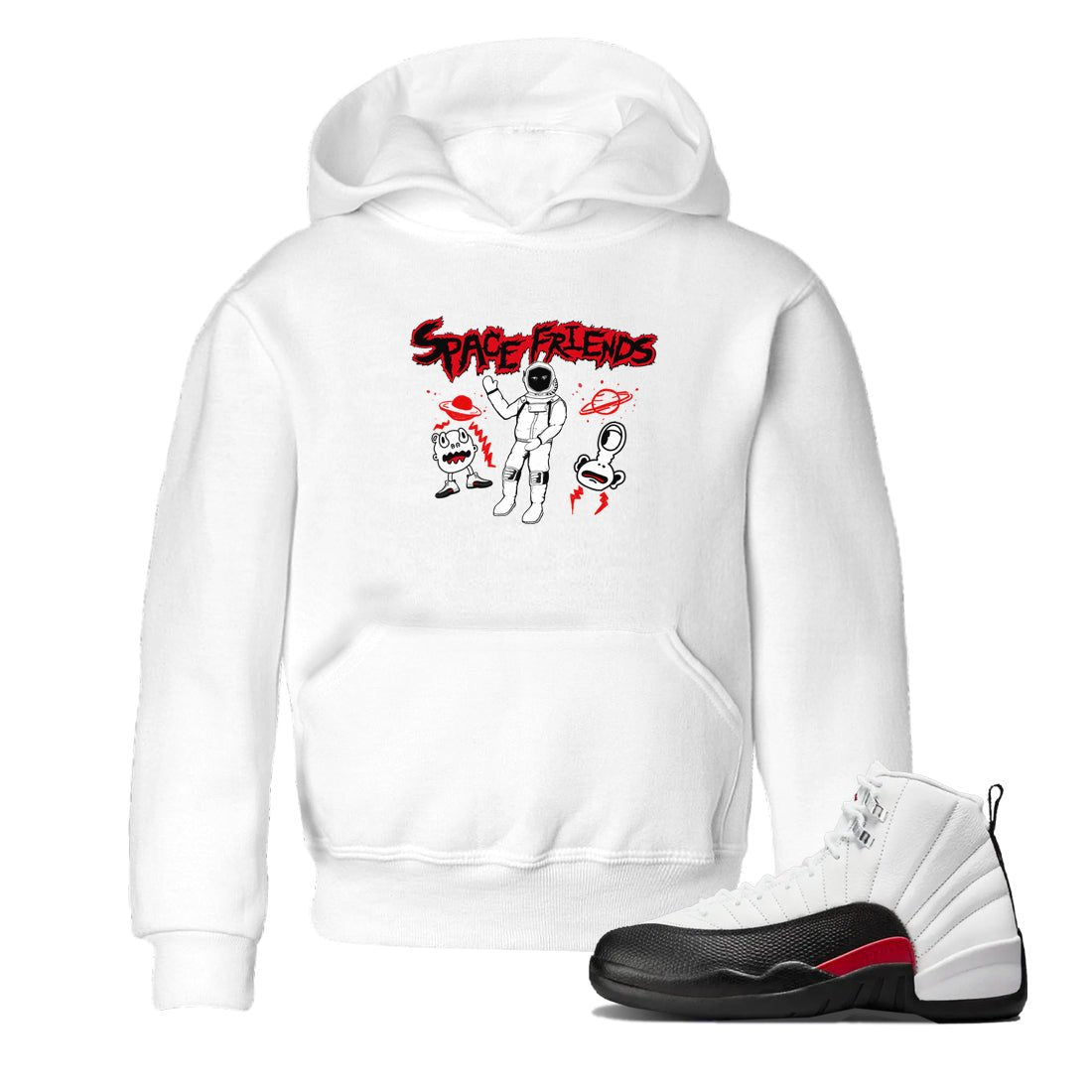 AJ12 Taxi Flip shirt to match jordans Space Friends sneaker tees Air Jordan 12 Taxi Flip SNRT sneaker release tees baby toddler White 1 cotton Shirt