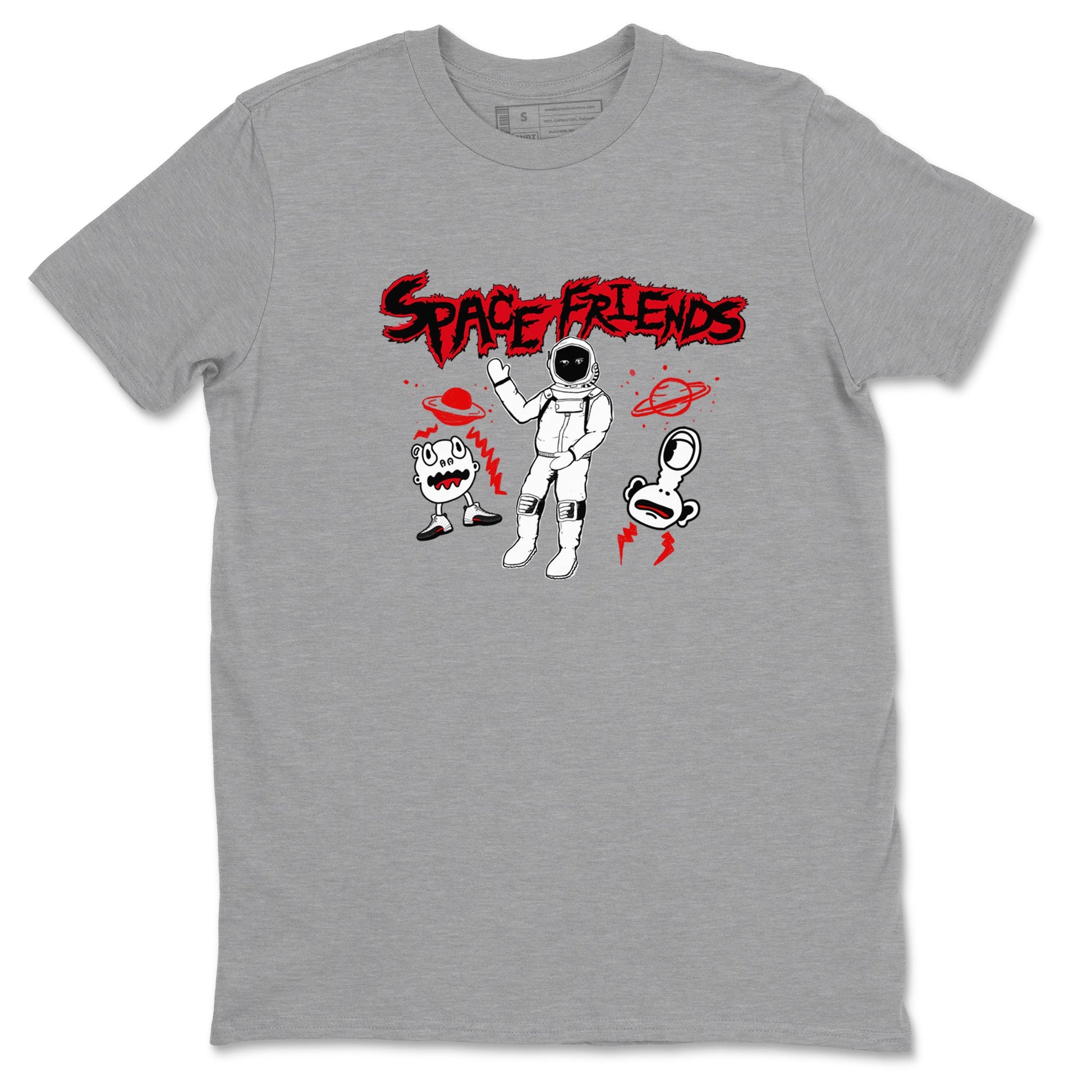 AJ12 Taxi Flip shirt to match jordans Space Friends sneaker tees Air Jordan 12 Taxi Flip SNRT Sneaker Release Tees unisex cotton Heather Grey 2 crew neck shirt