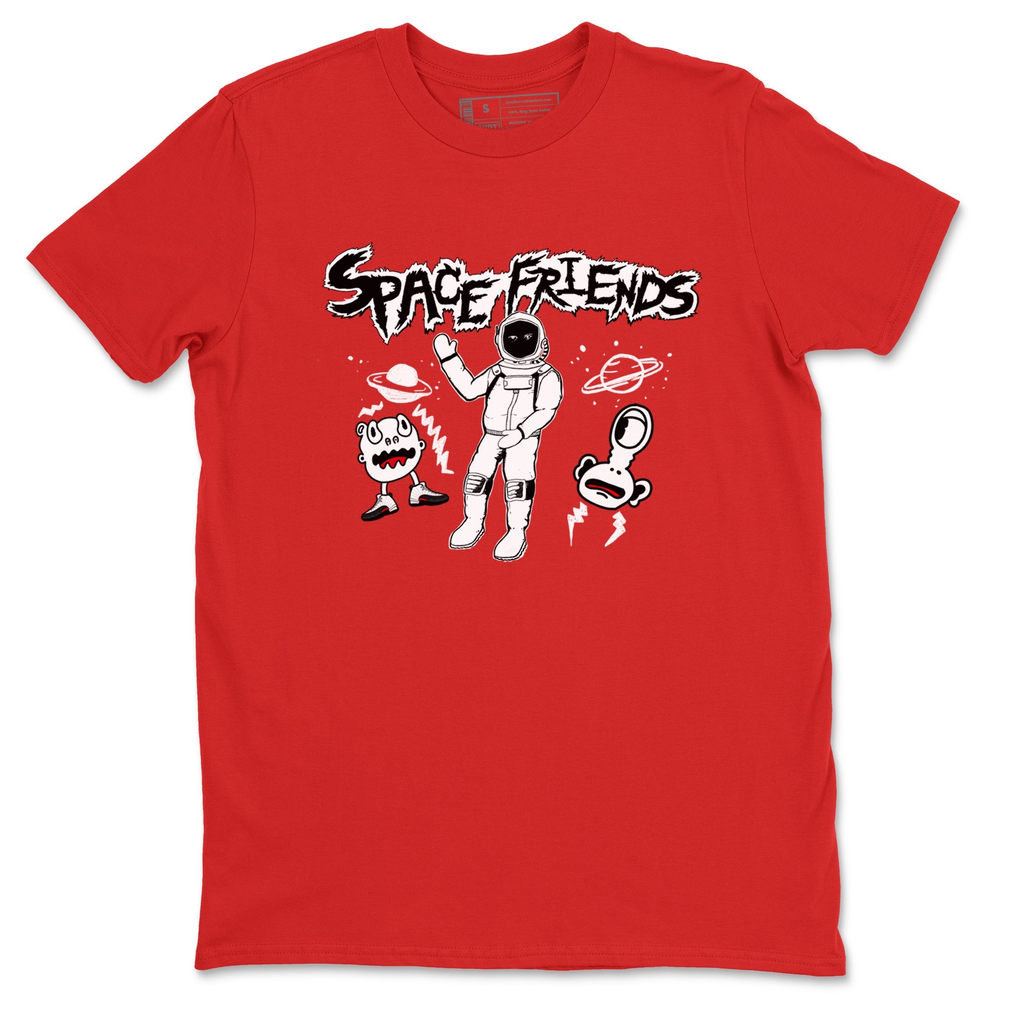 AJ12 Taxi Flip shirt to match jordans Space Friends sneaker tees Air Jordan 12 Taxi Flip SNRT Sneaker Release Tees unisex cotton Red 2 crew neck shirt