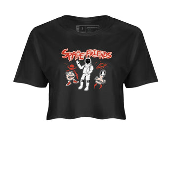 AJ13 Dune Red shirts to match jordans Space Friends sneaker match tees Air Jordan 13 Dune Red SNRT Sneaker Tees streetwear brand Black 2 crop tee