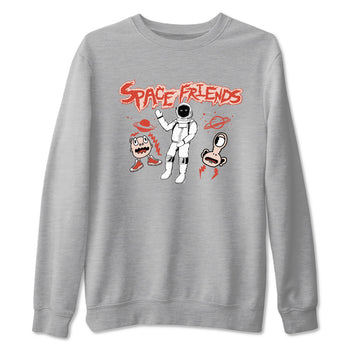 AJ13 Dune Red shirts to match jordans Space Friends sneaker match tees Air Jordan 13 Dune Red SNRT Sneaker Tees streetwear brand Heather Grey 2 unisex cotton tee