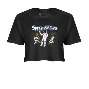 13s Midnight Navy shirts to match jordans Space Friends sneaker match tees Air Jordan 13 Midnight Navy SNRT Sneaker Release Tees unisex cotton Black 2 Crop Shirts