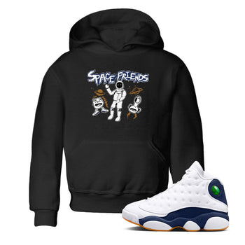 13s Midnight Navy shirts to match jordans Space Friends sneaker match tees Air Jordan 13 Midnight Navy SNRT Sneaker Release Tees Youth Baby Black 1 crew neck shirts