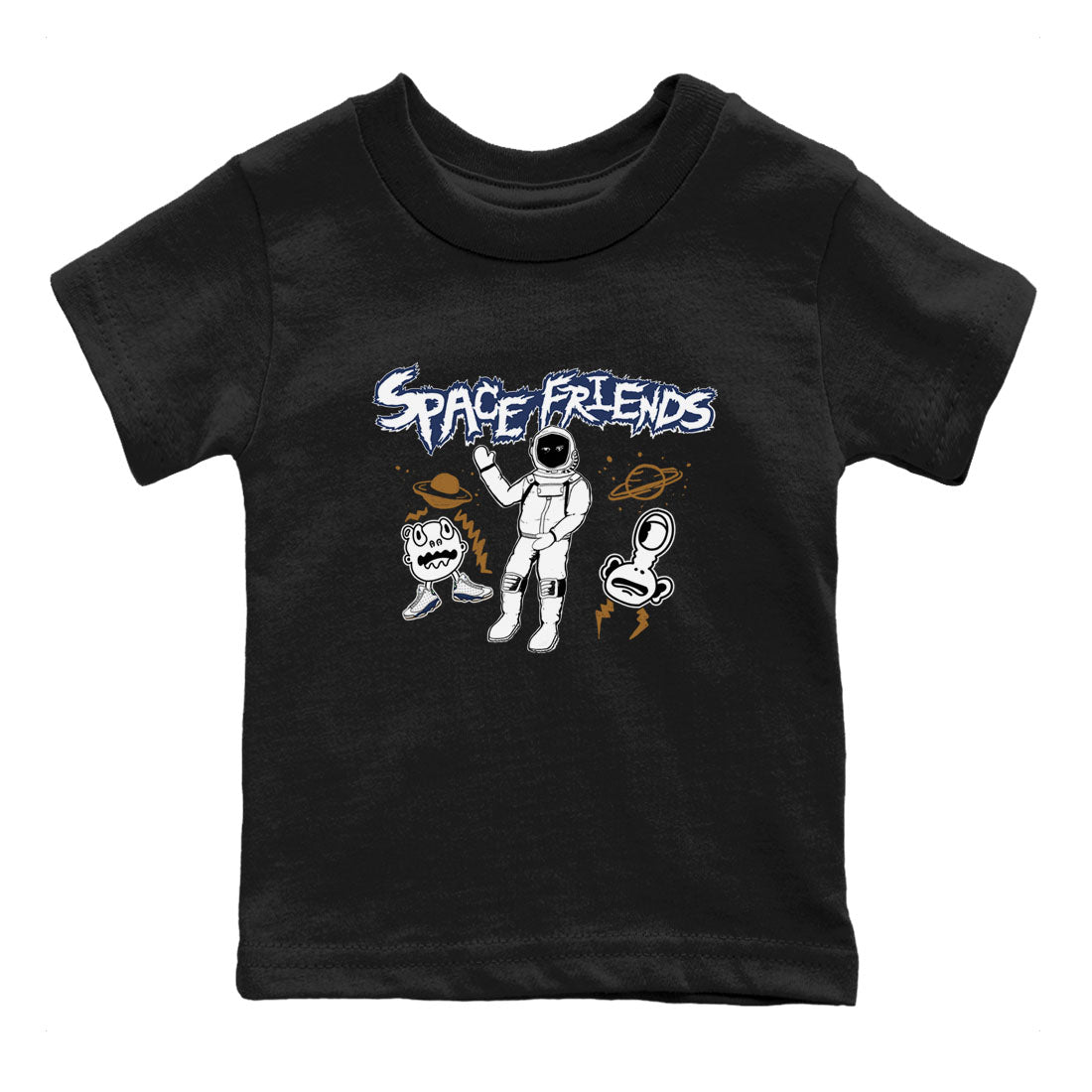 13s Midnight Navy shirts to match jordans Space Friends sneaker match tees Air Jordan 13 Midnight Navy SNRT Sneaker Release Tees Youth Baby Black 2 crew neck shirts