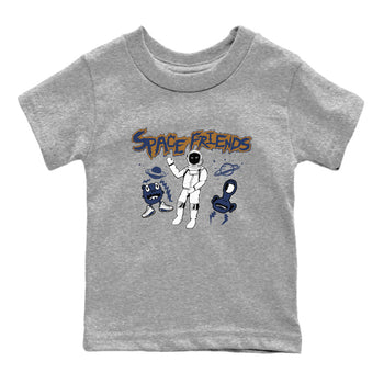 13s Midnight Navy shirts to match jordans Space Friends sneaker match tees Air Jordan 13 Midnight Navy SNRT Sneaker Release Tees Youth Baby Heather Grey 2 crew neck shirts