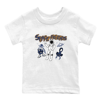 13s Midnight Navy shirts to match jordans Space Friends sneaker match tees Air Jordan 13 Midnight Navy SNRT Sneaker Release Tees Youth Baby White 2 crew neck shirts