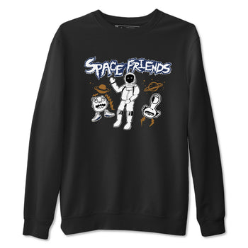 13s Midnight Navy shirts to match jordans Space Friends sneaker match tees Air Jordan 13 Midnight Navy SNRT Sneaker Release Tees unisex cotton Black 2 crew neck shirts