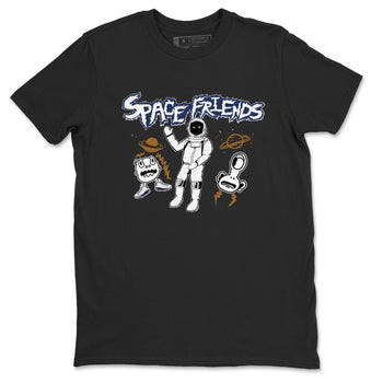 13s Midnight Navy shirts to match jordans Space Friends sneaker match tees Air Jordan 13 Midnight Navy SNRT Sneaker Release Tees unisex cotton Black 2 crew neck shirts
