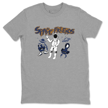 13s Midnight Navy shirts to match jordans Space Friends sneaker match tees Air Jordan 13 Midnight Navy SNRT Sneaker Release Tees unisex cotton Heather Grey 2 crew neck shirts