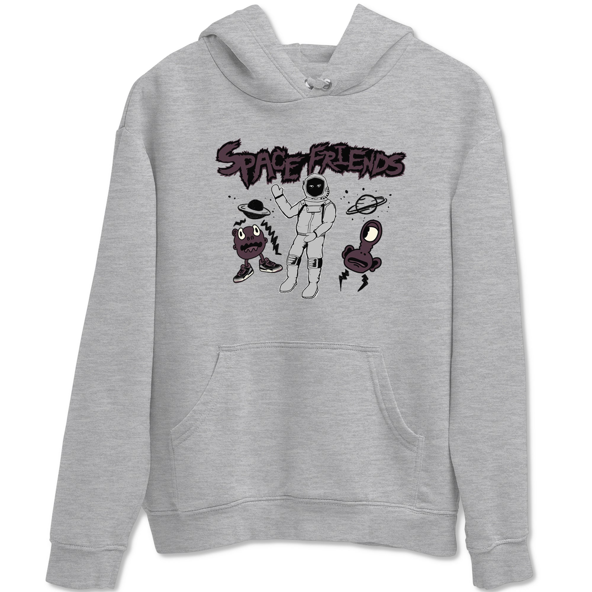 3s A Ma Maniere x Black shirts to match jordans Space Friends sneaker match tees A Ma Maniere x Air Jordan 3 “Black” SNRT Sneaker Tees streetwear brand Heather Grey 2 unisex cotton tee
