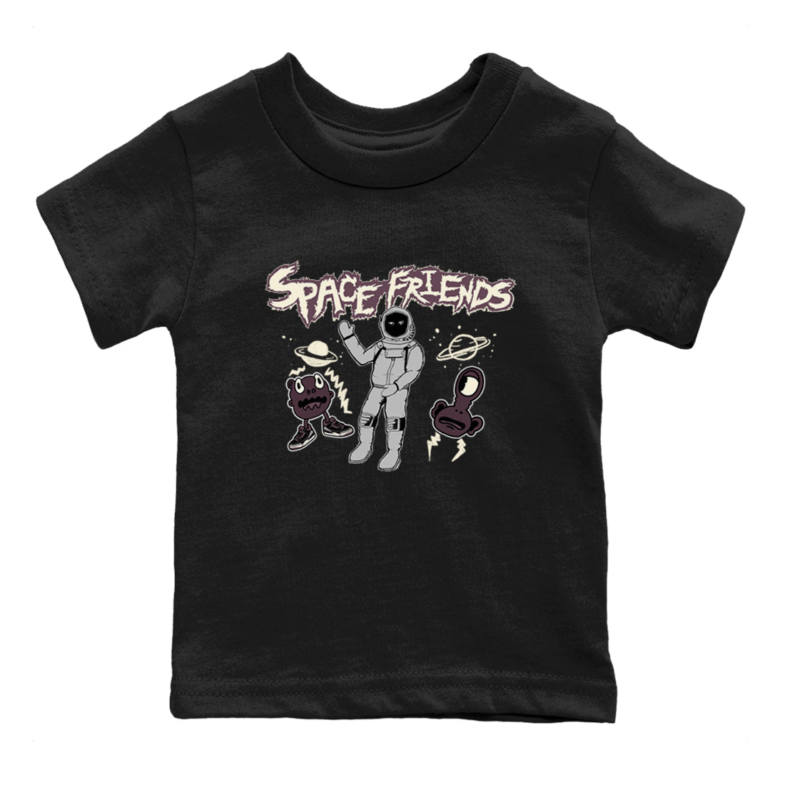 3s A Ma Maniere x Black shirts to match jordans Space Friends sneaker match tees A Ma Maniere x Air Jordan 3 “Black” SNRT Sneaker Tees streetwear brand Baby and Youth Black 2 cotton tee