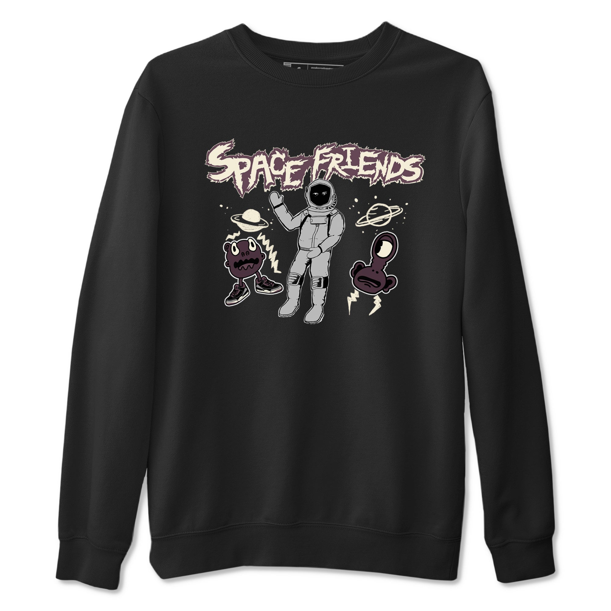 3s A Ma Maniere x Black shirts to match jordans Space Friends sneaker match tees A Ma Maniere x Air Jordan 3 “Black” SNRT Sneaker Tees streetwear brand Black 2 unisex cotton tee