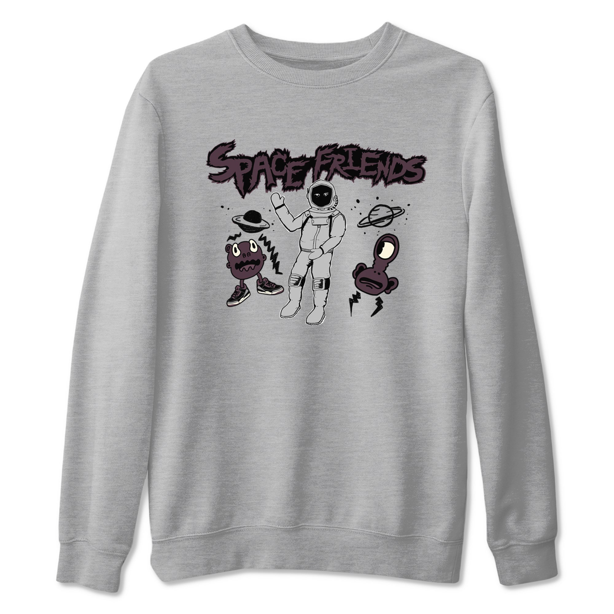 3s A Ma Maniere x Black shirts to match jordans Space Friends sneaker match tees A Ma Maniere x Air Jordan 3 “Black” SNRT Sneaker Tees streetwear brand Heather Grey 2 unisex cotton tee