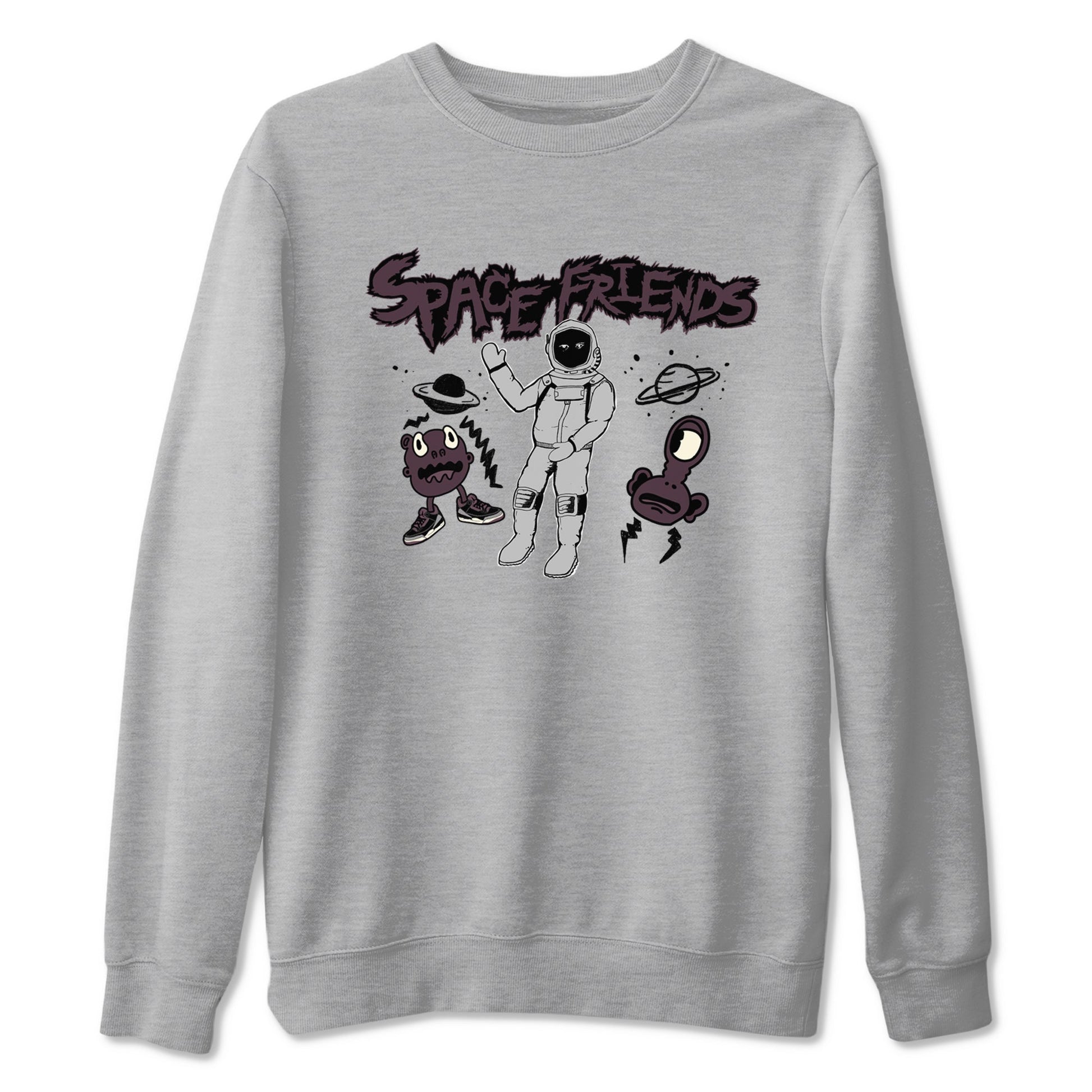 3s A Ma Maniere x Black shirts to match jordans Space Friends sneaker match tees A Ma Maniere x Air Jordan 3 “Black” SNRT Sneaker Tees streetwear brand Heather Grey 2 unisex cotton tee
