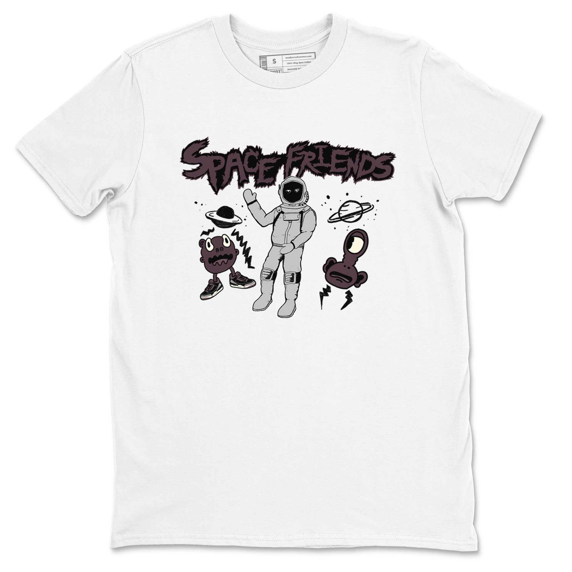 3s A Ma Maniere x Black shirts to match jordans Space Friends sneaker match tees A Ma Maniere x Air Jordan 3 “Black” SNRT Sneaker Tees streetwear brand White 2 unisex cotton tee