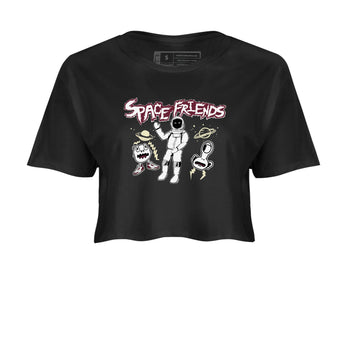 AJ3 A Ma Maniere x Burgundy Crush shirts to match jordans Space Friends sneaker match tees A Ma Maniére x Air Jordan 3 "Burgundy Crush" SNRT Sneaker Tees streetwear brand Black 2 crop tee
