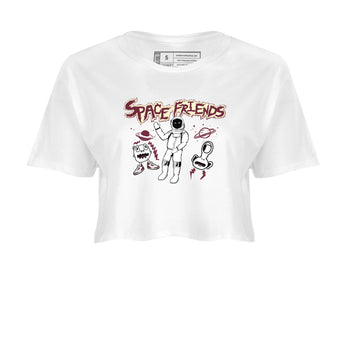 AJ3 A Ma Maniere x Burgundy Crush shirts to match jordans Space Friends sneaker match tees A Ma Maniére x Air Jordan 3 "Burgundy Crush" SNRT Sneaker Tees streetwear brand White 2 crop tee