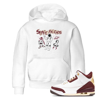 AJ3 A Ma Maniere x Burgundy Crush shirts to match jordans Space Friends sneaker match tees A Ma Maniére x Air Jordan 3 "Burgundy Crush" SNRT Sneaker Tees streetwear brand Baby and Youth White 1 cotton tee