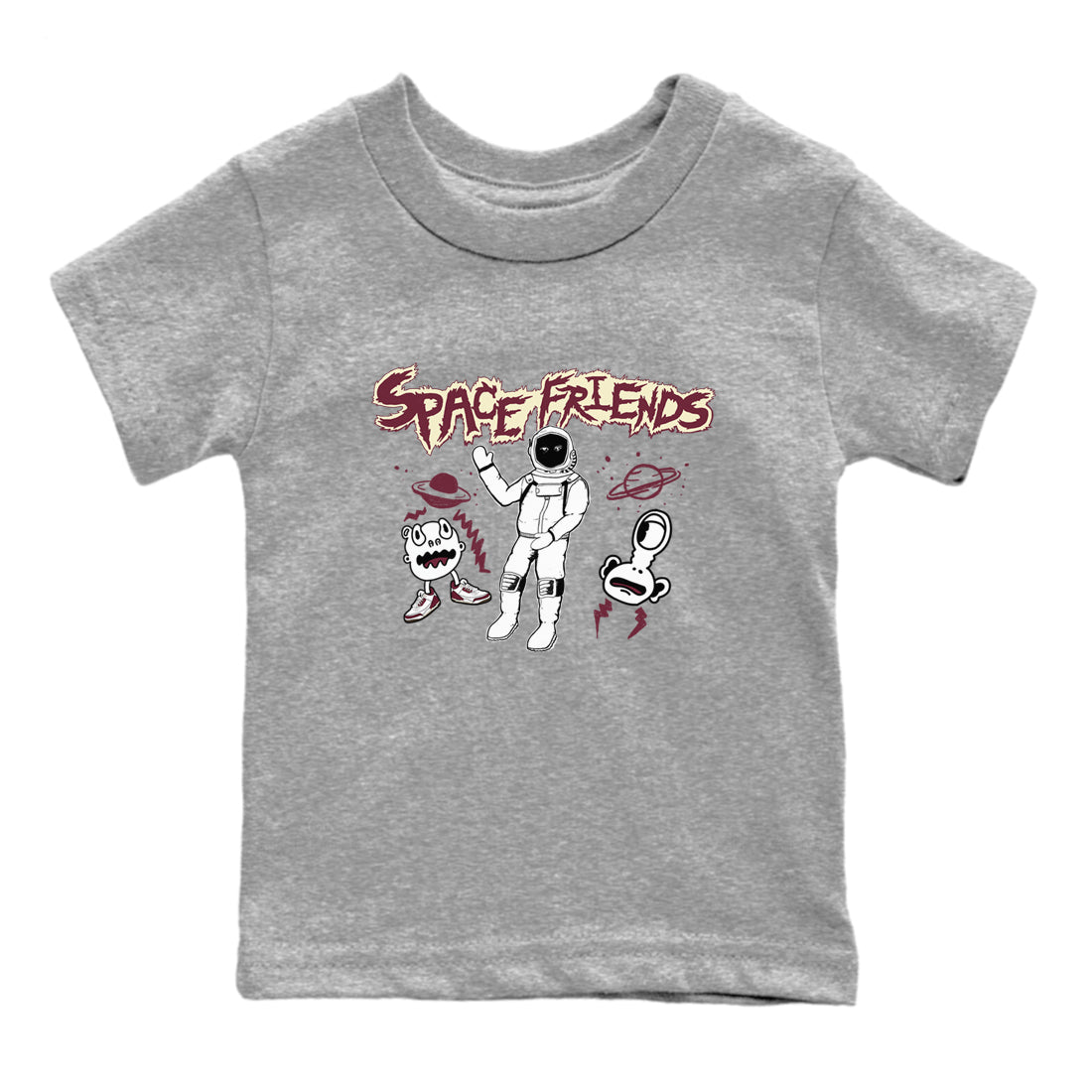 AJ3 A Ma Maniere x Burgundy Crush shirts to match jordans Space Friends sneaker match tees A Ma Maniére x Air Jordan 3 "Burgundy Crush" SNRT Sneaker Tees streetwear brand Baby and Youth Heather Grey 2 cotton tee