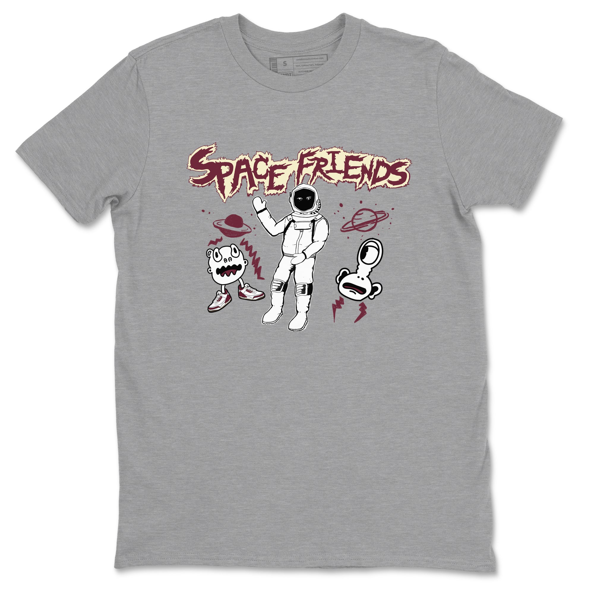 AJ3 A Ma Maniere x Burgundy Crush shirts to match jordans Space Friends sneaker match tees A Ma Maniére x Air Jordan 3 "Burgundy Crush" SNRT Sneaker Tees streetwear brand Heather Grey 2 unisex cotton tee