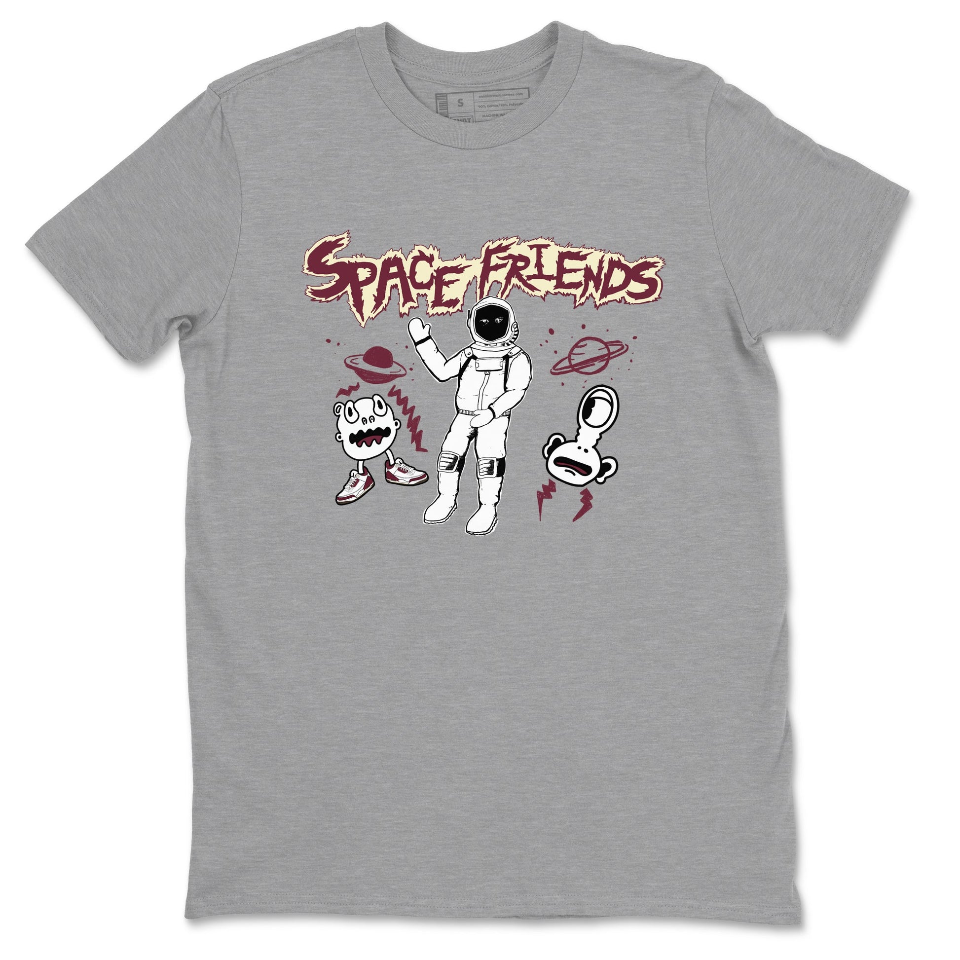 AJ3 A Ma Maniere x Burgundy Crush shirts to match jordans Space Friends sneaker match tees A Ma Maniére x Air Jordan 3 "Burgundy Crush" SNRT Sneaker Tees streetwear brand Heather Grey 2 unisex cotton tee