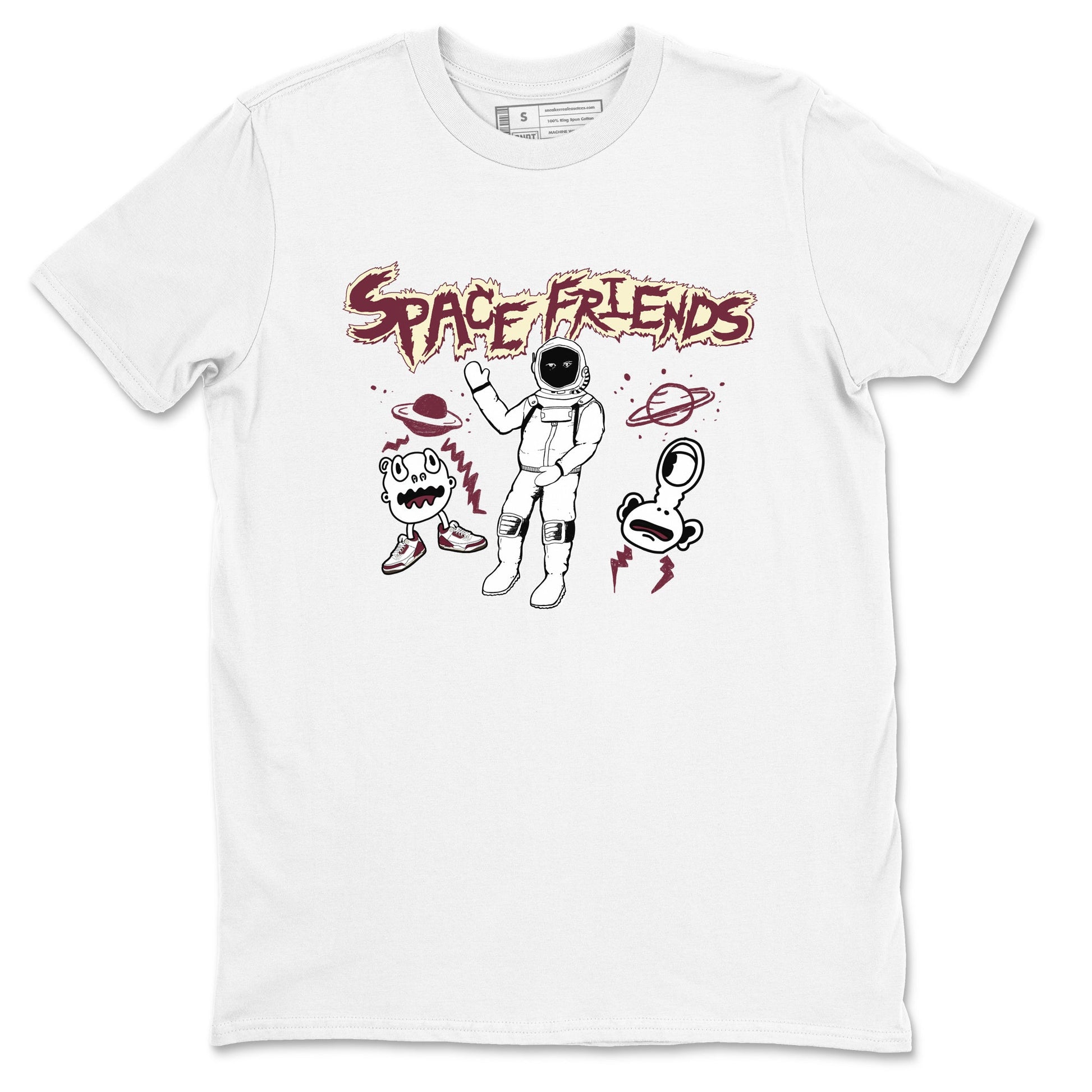 AJ3 A Ma Maniere x Burgundy Crush shirts to match jordans Space Friends sneaker match tees A Ma Maniére x Air Jordan 3 "Burgundy Crush" SNRT Sneaker Tees streetwear brand White 2 unisex cotton tee