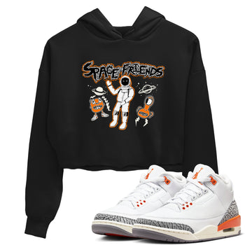 3s Georgia Peach shirt to match jordans Space Friends sneaker tees Air Jordan 3 Georgia Peach SNRT Sneaker Release Tees Black 1 crop length shirt
