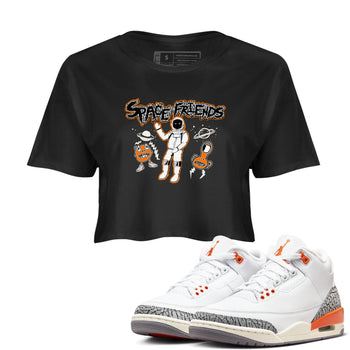 3s Georgia Peach shirt to match jordans Space Friends sneaker tees Air Jordan 3 Georgia Peach SNRT Sneaker Release Tees Black 1 crop length shirt