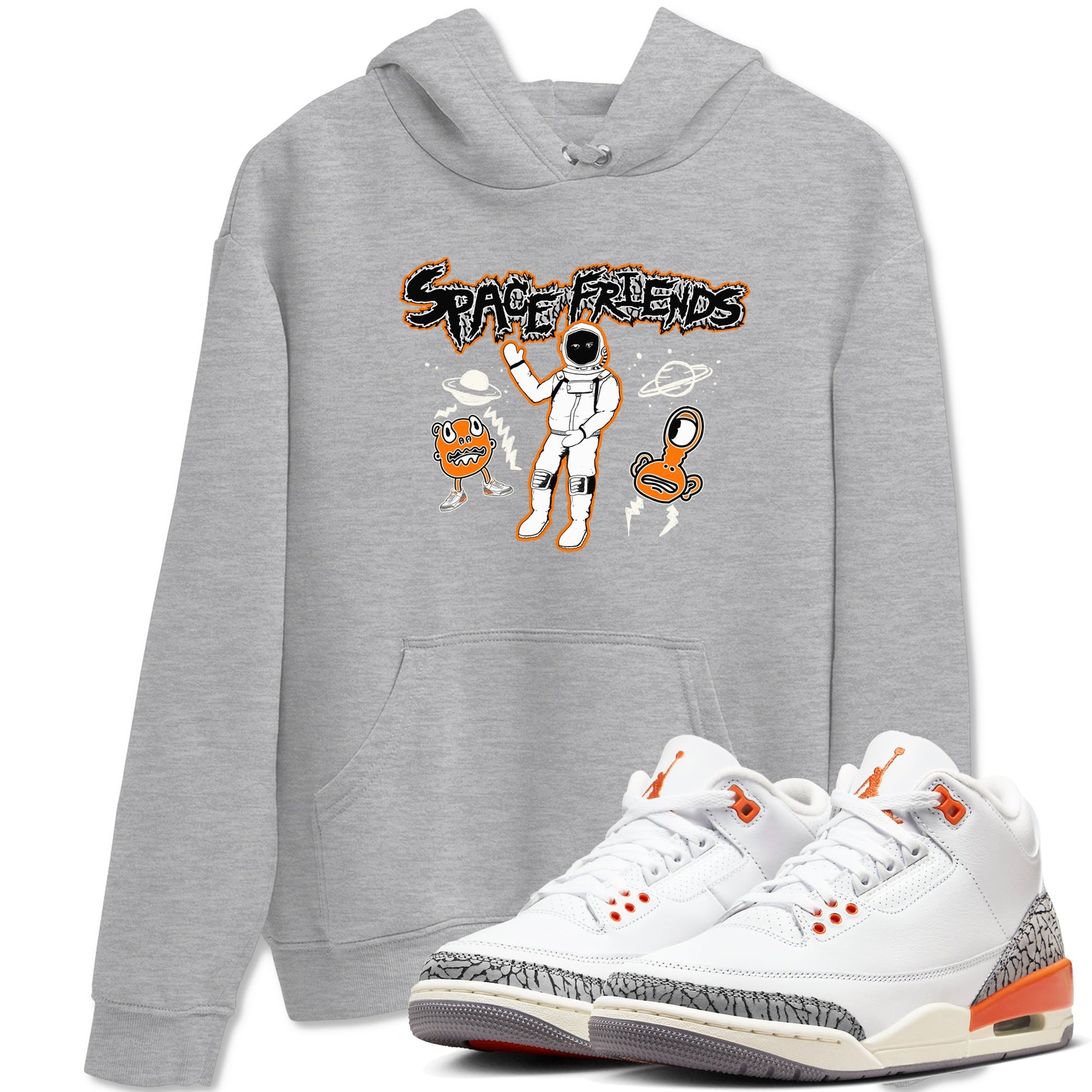 3s Georgia Peach shirt to match jordans Space Friends sneaker tees Air Jordan 3 Georgia Peach SNRT Sneaker Release Tees unisex cotton Heather Grey 1 crew neck shirt