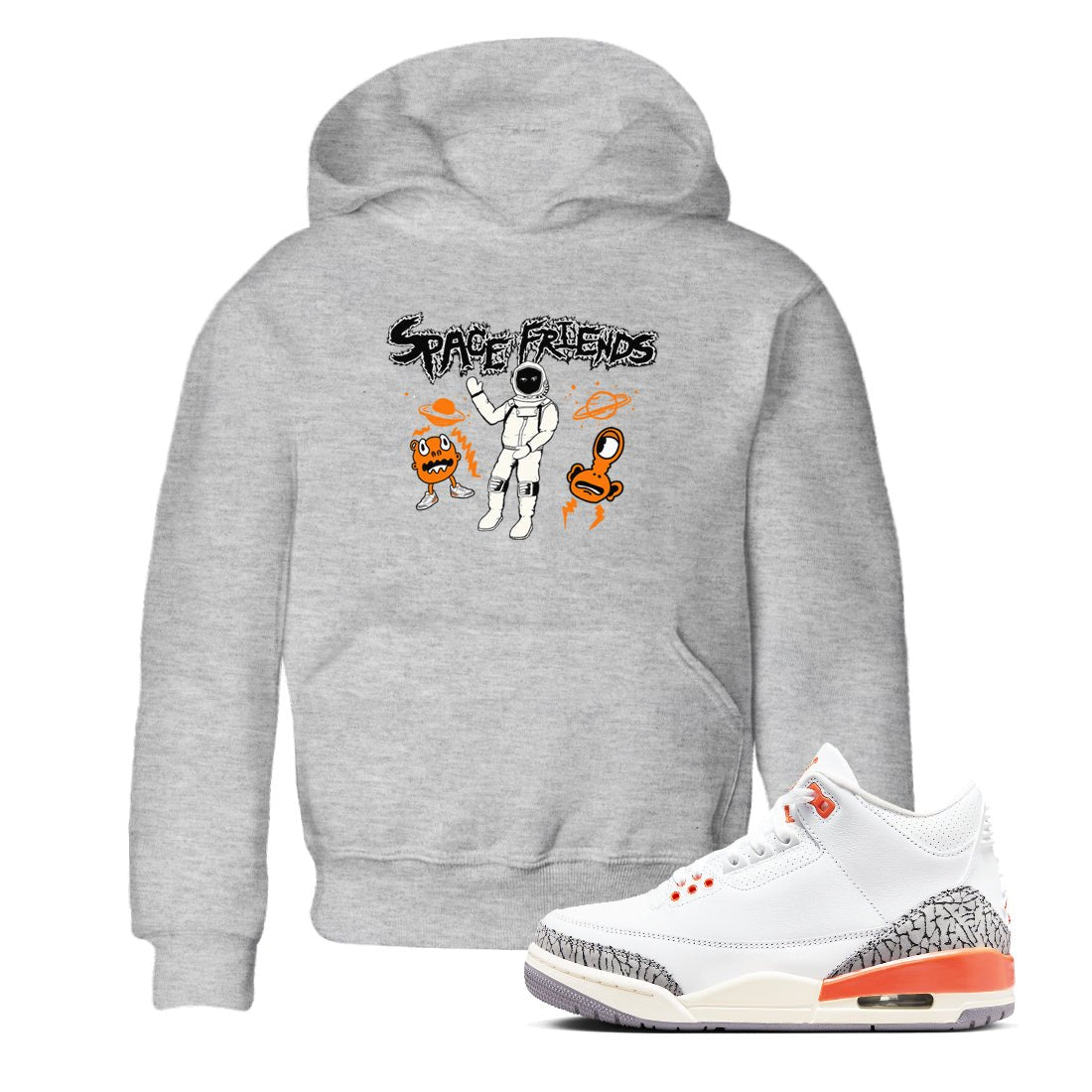 3s Georgia Peach shirt to match jordans Space Friends sneaker tees Air Jordan 3 Georgia Peach SNRT sneaker release tees baby toddler Heather Grey 1 cotton Shirt