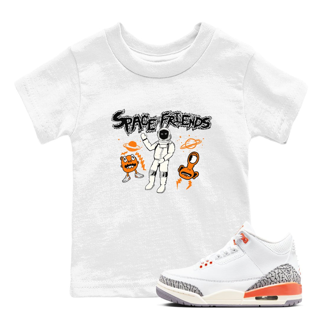3s Georgia Peach shirt to match jordans Space Friends sneaker tees Air Jordan 3 Georgia Peach SNRT sneaker release tees baby toddler White 1 cotton Shirt