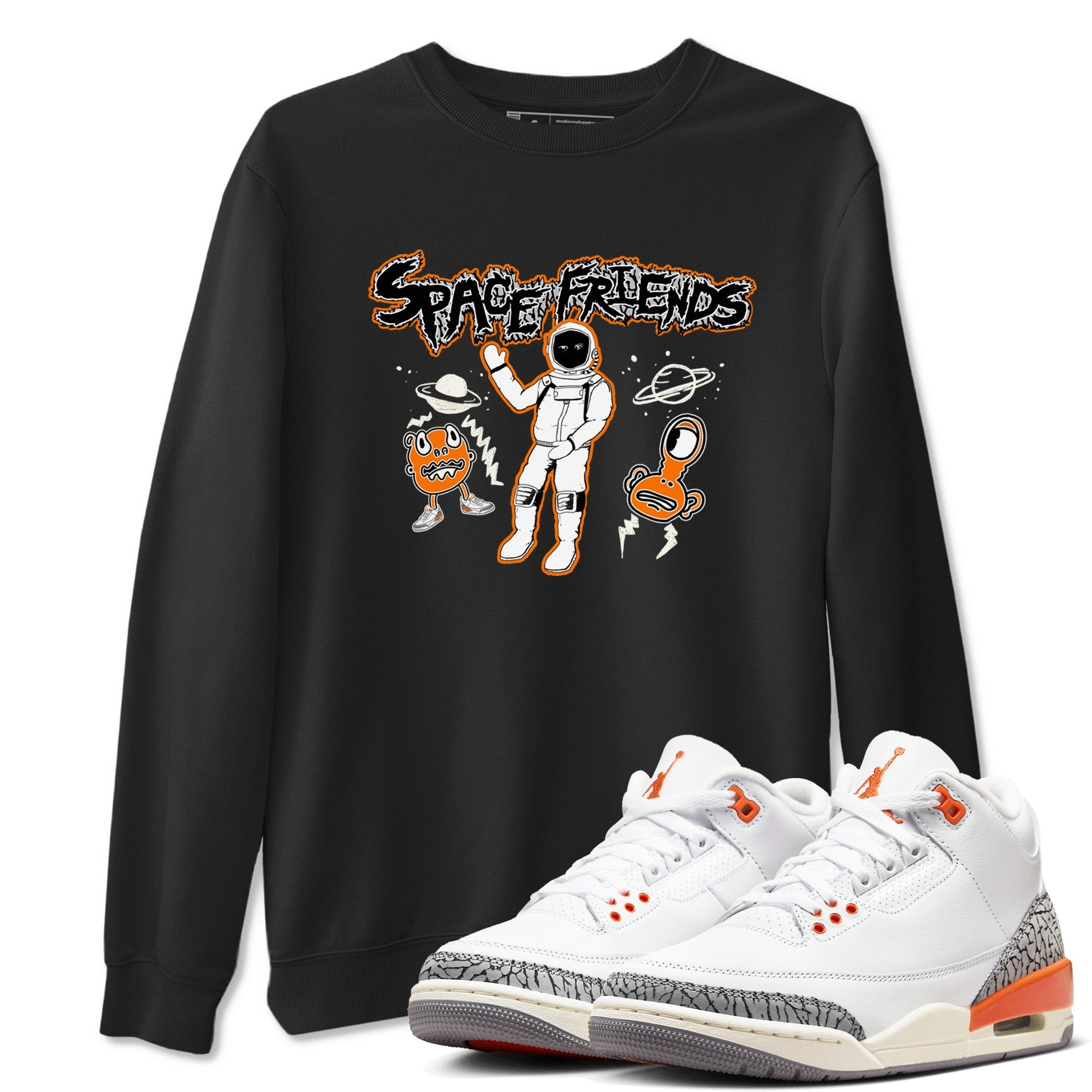 3s Georgia Peach shirt to match jordans Space Friends sneaker tees Air Jordan 3 Georgia Peach SNRT Sneaker Release Tees unisex cotton Black 1 crew neck shirt