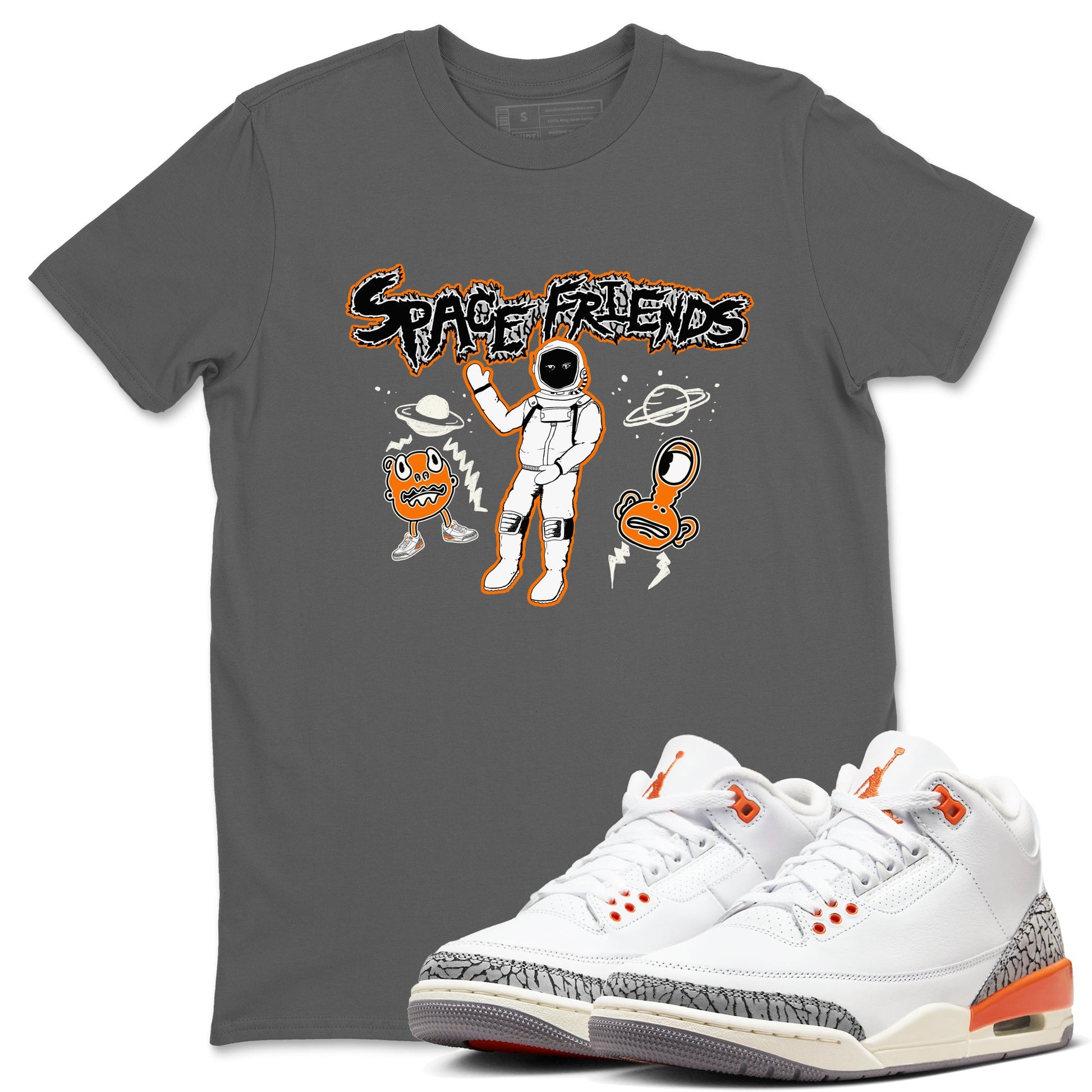 3s Georgia Peach shirt to match jordans Space Friends sneaker tees Air Jordan 3 Georgia Peach SNRT Sneaker Release Tees unisex cotton Cool Grey 1 crew neck shirt