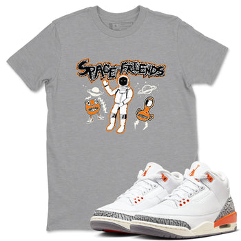 3s Georgia Peach shirt to match jordans Space Friends sneaker tees Air Jordan 3 Georgia Peach SNRT Sneaker Release Tees unisex cotton Heather Grey 1 crew neck shirt