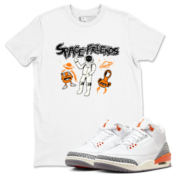 3s Georgia Peach shirt to match jordans Space Friends sneaker tees Air Jordan 3 Georgia Peach SNRT Sneaker Release Tees unisex cotton White 1 crew neck shirt