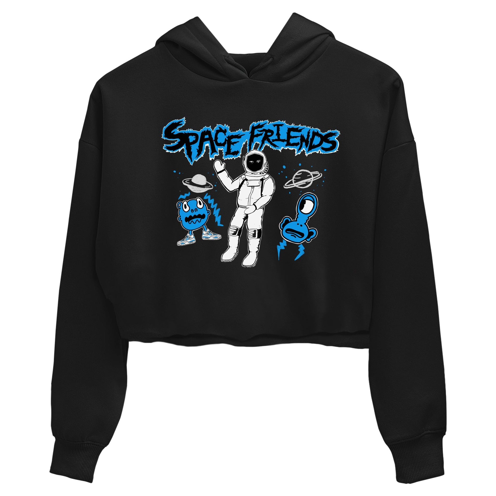 4s Military Blue shirt to match jordans Space Friends sneaker tees Air Jordan 4 Military Blue Streetwear Brand Streetwear Brand SNRT Sneaker Release Tees Black 2 crop length shirt