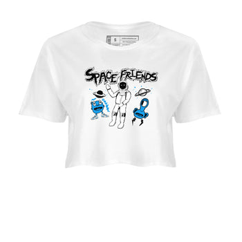 4s Military Blue shirt to match jordans Space Friends sneaker tees Air Jordan 4 Retro Military Blue Streetwear Brand SNRT Sneaker Release Tees White 2 crop length shirt