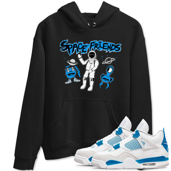 4s Military Blue shirt to match jordans Space Friends sneaker tees Air Jordan 4 Retro Military Blue Streetwear Brand SNRT Sneaker Release Tees unisex cotton Black 1 crew neck shirt