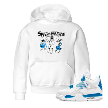 4s Military Blue shirt to match jordans Space Friends sneaker tees Air Jordan 4 Retro Military Blue Streetwear Brand SNRT Sneaker Release Tees baby toddler White 1 cotton Shirt