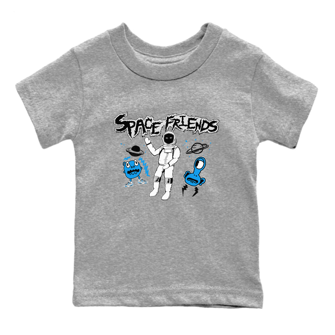 4s Military Blue shirt to match jordans Space Friends sneaker tees Air Jordan 4 Retro Military Blue Streetwear Brand SNRT Sneaker Release Tees baby toddler Heather Grey 2 cotton Shirt