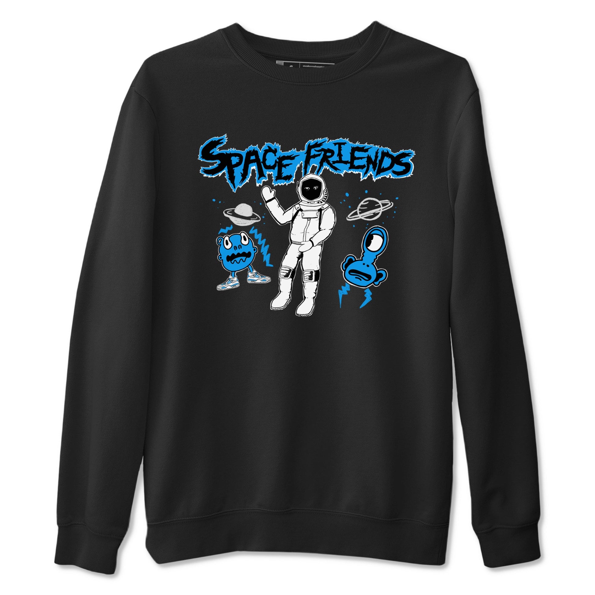 4s Military Blue shirt to match jordans Space Friends sneaker tees Air Jordan 4 Retro Military Blue Streetwear Brand SNRT Sneaker Release Tees unisex cotton Black 2 crew neck shirt